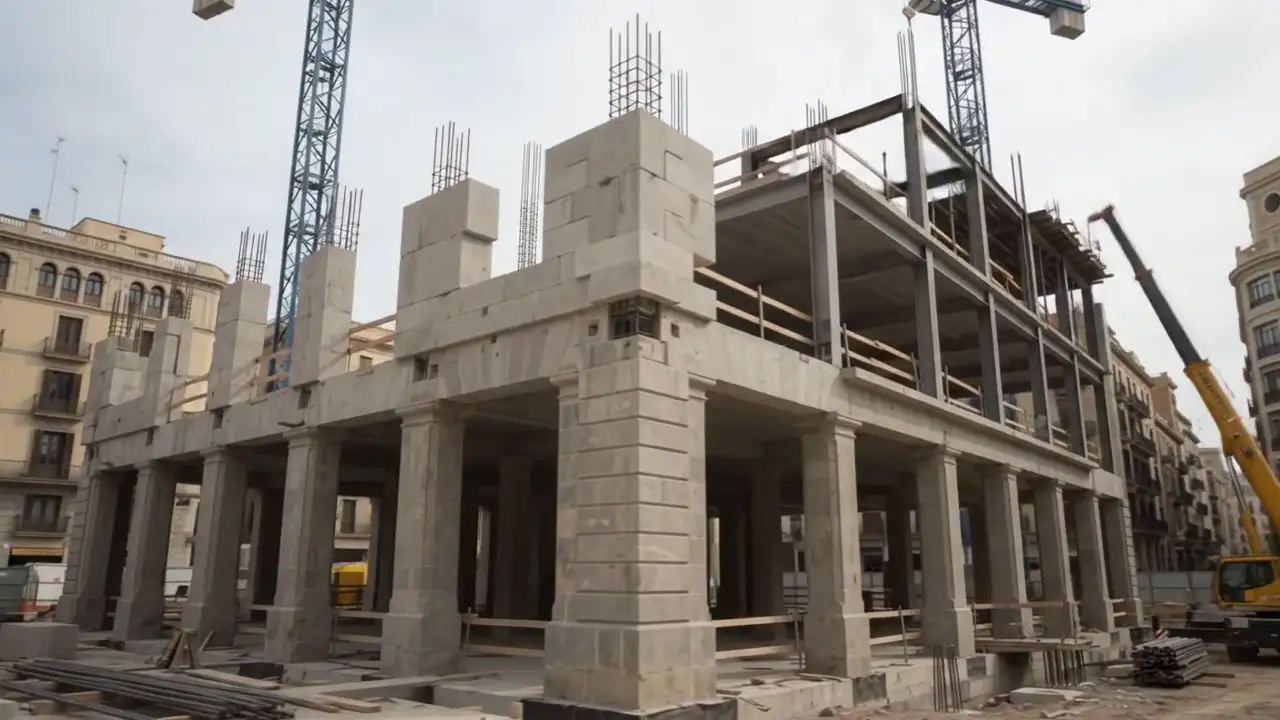 Estructura de hormigón de un edificio en construcción